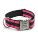 Personalized Collar & Lead Layered Stripe Hot Pink & Black - fdc-hotpinkbl