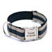 Personalized Collar & Lead Layered Stripe Khaki & Black - fdc-khakiblack