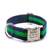 Personalized Collar & Lead Layered Stripe Navy & Emerald - fdc-navyem
