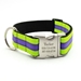 Personalized Collar & Lead Layered Stripe Neon Yellow & Periwinkle - fdc-neonyelper