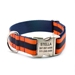 Personalized Collar & Lead Layered Stripe Orange & Navy - fdc-orangenavy