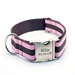 Personalized Collar & Lead Layered Stripe Pink & Chocolate - fdc-pinkchoco