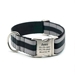 Personalized Collar & Lead Layered Stripe Silver & Black - fdc-silverbla