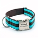 Personalized Collar & Lead Layered Stripe Turquoise & Chocolate - fdc-turqchoco