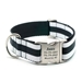 Personalized Collar & Lead Layered Stripe White & Black - fdc-whitebla