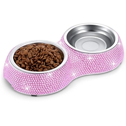 Crystal Dining Bowl in Pink or Silver Roxy & Lulu, wooflink, susan lanci, dog clothes, small dog clothes, urban pup, pooch outfitters, dogo, hip doggie, doggie design, small dog dress, pet clotes, dog boutique. pet boutique, bloomingtails dog boutique, dog raincoat, dog rain coat, pet raincoat, dog shampoo, pet shampoo, dog bathrobe, pet bathrobe, dog carrier, small dog carrier, doggie couture, pet couture, dog football, dog toys, pet toys, dog clothes sale, pet clothes sale, shop local, pet store, dog store, dog chews, pet chews, worthy dog, dog bandana, pet bandana, dog halloween, pet halloween, dog holiday, pet holiday, dog teepee, custom dog clothes, pet pjs, dog pjs, pet pajamas, dog pajamas,dog sweater, pet sweater, dog hat, fabdog, fab dog, dog puffer coat, dog winter ja