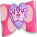 Dog Bows - Pink Dots Purple Heart Dog Hair Bow - hb-pinkdots