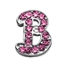 Pink SCRIPT  Rhinestone Collar Slide Letters  - mir-pinkscr