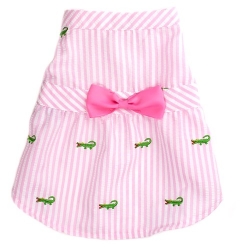 Pink Stripe Alligator Dog Dress pet clothes, dog clothes, puppy clothes, pet store, dog store, puppy boutique store, dog boutique, pet boutique, puppy boutique, Bloomingtails, dog, small dog clothes, large dog clothes, large dog costumes, small dog costumes, pet stuff, Halloween dog, puppy Halloween, pet Halloween, clothes, dog puppy Halloween, dog sale, pet sale, puppy sale, pet dog tank, pet tank, pet shirt, dog shirt, puppy shirt,puppy tank, I see spot, dog collars, dog leads, pet collar, pet lead,puppy collar, puppy lead, dog toys, pet toys, puppy toy, dog beds, pet beds, puppy bed,  beds,dog mat, pet mat, puppy mat, fab dog pet sweater, dog sweater, dog winter, pet winter,dog raincoat, pet raincoat, dog harness, puppy harness, pet harness, dog collar, dog lead, pet l