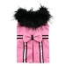 Pink Wool Classic Dog Coat Harness with Fur Collar and Matching Leash   - dd-pink-coat