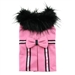 Pink Wool Classic Dog Coat Harness with Fur Collar and Matching Leash   - dd-pink-coat