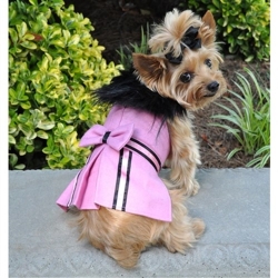 Pink Wool Classic Dog Coat Harness with Fur Collar and Matching Leash   wooflink, susan lanci, dog clothes, small dog clothes, urban pup, pooch outfitters, dogo, hip doggie, doggie design, small dog dress, pet clotes, dog boutique. pet boutique, bloomingtails dog boutique, dog raincoat, dog rain coat, pet raincoat, dog shampoo, pet shampoo, dog bathrobe, pet bathrobe, dog carrier, small dog carrier, doggie couture, pet couture, dog football, dog toys, pet toys, dog clothes sale, pet clothes sale, shop local, pet store, dog store, dog chews, pet chews, worthy dog, dog bandana, pet bandana, dog halloween, pet halloween, dog holiday, pet holiday, dog teepee, custom dog clothes, pet pjs, dog pjs, pet pajamas, dog pajamas,dog sweater, pet sweater, dog hat, fabdog, fab dog, dog puffer coat, dog winter jacket, dog col