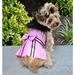 Pink Wool Classic Dog Coat Harness with Fur Collar and Matching Leash   - dd-pink-coat