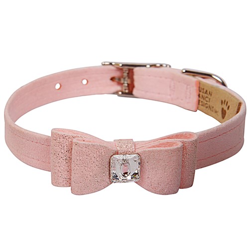 Puppy Pink Glitzerati Big Bow Collar  Roxy & Lulu, wooflink, susan lanci, dog clothes, small dog clothes, urban pup, pooch outfitters, dogo, hip doggie, doggie design, small dog dress, pet clotes, dog boutique. pet boutique, bloomingtails dog boutique, dog raincoat, dog rain coat, pet raincoat, dog shampoo, pet shampoo, dog bathrobe, pet bathrobe, dog carrier, small dog carrier, doggie couture, pet couture, dog football, dog toys, pet toys, dog clothes sale, pet clothes sale, shop local, pet store, dog store, dog chews, pet chews, worthy dog, dog bandana, pet bandana, dog halloween, pet halloween, dog holiday, pet holiday, dog teepee, custom dog clothes, pet pjs, dog pjs, pet pajamas, dog pajamas,dog sweater, pet sweater, dog hat, fabdog, fab dog, dog puffer coat, dog winter ja
