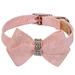 Puppy Pink Glitzerati Nouveau Bow Collar  - sl-ppnouveaubow