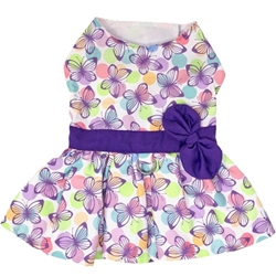 Purple Butterfly Dog Dress with Matching Leash    wooflink, susan lanci, dog clothes, small dog clothes, urban pup, pooch outfitters, dogo, hip doggie, doggie design, small dog dress, pet clotes, dog boutique. pet boutique, bloomingtails dog boutique, dog raincoat, dog rain coat, pet raincoat, dog shampoo, pet shampoo, dog bathrobe, pet bathrobe, dog carrier, small dog carrier, doggie couture, pet couture, dog football, dog toys, pet toys, dog clothes sale, pet clothes sale, shop local, pet store, dog store, dog chews, pet chews, worthy dog, dog bandana, pet bandana, dog halloween, pet halloween, dog holiday, pet holiday, dog teepee, custom dog clothes, pet pjs, dog pjs, pet pajamas, dog pajamas,dog sweater, pet sweater, dog hat, fabdog, fab dog, dog puffer coat, dog winter jacket, dog col