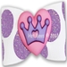 Dog Bows - Purple Dots Pink Heart Dog Hair Bow  - hb-purpldot