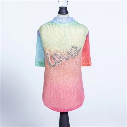 Rainbow Love Dog Sweater Roxy & Lulu, wooflink, susan lanci, dog clothes, small dog clothes, urban pup, pooch outfitters, dogo, hip doggie, doggie design, small dog dress, pet clotes, dog boutique. pet boutique, bloomingtails dog boutique, dog raincoat, dog rain coat, pet raincoat, dog shampoo, pet shampoo, dog bathrobe, pet bathrobe, dog carrier, small dog carrier, doggie couture, pet couture, dog football, dog toys, pet toys, dog clothes sale, pet clothes sale, shop local, pet store, dog store, dog chews, pet chews, worthy dog, dog bandana, pet bandana, dog halloween, pet halloween, dog holiday, pet holiday, dog teepee, custom dog clothes, pet pjs, dog pjs, pet pajamas, dog pajamas,dog sweater, pet sweater, dog hat, fabdog, fab dog, dog puffer coat, dog winter ja