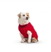 Red Classic Cable Hand Knit Dog Sweater  - up-redclassic-sweater