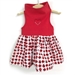 Red Dress with Red & White Ladybug Print Skirt  - daisy-ladybug-dress