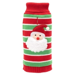 Red/Green Stripe Santa Dog Sweater wooflink, susan lanci, dog clothes, small dog clothes, urban pup, pooch outfitters, dogo, hip doggie, doggie design, small dog dress, pet clotes, dog boutique. pet boutique, bloomingtails dog boutique, dog raincoat, dog rain coat, pet raincoat, dog shampoo, pet shampoo, dog bathrobe, pet bathrobe, dog carrier, small dog carrier, doggie couture, pet couture, dog football, dog toys, pet toys, dog clothes sale, pet clothes sale, shop local, pet store, dog store, dog chews, pet chews, worthy dog, dog bandana, pet bandana, dog halloween, pet halloween, dog holiday, pet holiday, dog teepee, custom dog clothes, pet pjs, dog pjs, pet pajamas, dog pajamas,dog sweater, pet sweater, dog hat, fabdog, fab dog, dog puffer coat, dog winter jacket, dog col