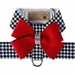 Red Nouveau Bow Houndstooth Tinkie Harness - sl-nouveaubowtinkiered