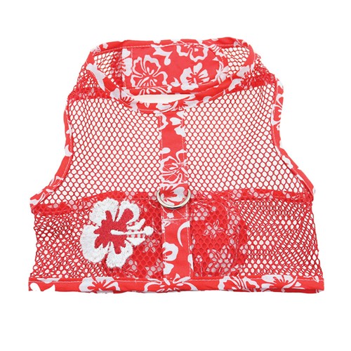 Red & White Hibiscus Flower Cool Mesh Dog Harness with Leash  wooflink, susan lanci, dog clothes, small dog clothes, urban pup, pooch outfitters, dogo, hip doggie, doggie design, small dog dress, pet clotes, dog boutique. pet boutique, bloomingtails dog boutique, dog raincoat, dog rain coat, pet raincoat, dog shampoo, pet shampoo, dog bathrobe, pet bathrobe, dog carrier, small dog carrier, doggie couture, pet couture, dog football, dog toys, pet toys, dog clothes sale, pet clothes sale, shop local, pet store, dog store, dog chews, pet chews, worthy dog, dog bandana, pet bandana, dog halloween, pet halloween, dog holiday, pet holiday, dog teepee, custom dog clothes, pet pjs, dog pjs, pet pajamas, dog pajamas,dog sweater, pet sweater, dog hat, fabdog, fab dog, dog puffer coat, dog winter jacket, dog col