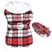 Red and White Plaid Dog Coat   - dd-redplaid-coatX-KZZ
