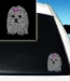 Rhinestone Car Decals - Maltese - k9d-decalF-RY5