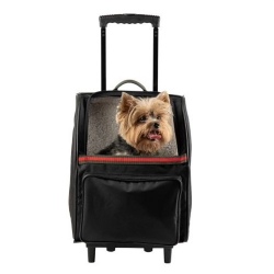 Rolling 3 in 1 Carrier - Black with Stripe petote, dogcarrier, petcarrier, bloomingtails dog boutique, small dog boutique,  pets, dogs, dog boutique, sale dog boutique, rolling dog carrier, dog bag, dog holder, airline approved, pet store, dog store, large dog clothes, pet clothes, doggie couture, new dog carrier, new dog sales, new pet sales, shop sale dogs, dog stores, shop local, clearance dog stuff, pet stuff