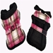 Sherpa Lined Dog Harness Coat - Hot Pink and Tan Plaid w/Leash  - dd-sherpa-pink