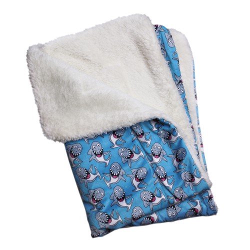 Silly Sharks Fleece Blanket   Roxy & Lulu, wooflink, susan lanci, dog clothes, small dog clothes, urban pup, pooch outfitters, dogo, hip doggie, doggie design, small dog dress, pet clotes, dog boutique. pet boutique, bloomingtails dog boutique, dog raincoat, dog rain coat, pet raincoat, dog shampoo, pet shampoo, dog bathrobe, pet bathrobe, dog carrier, small dog carrier, doggie couture, pet couture, dog football, dog toys, pet toys, dog clothes sale, pet clothes sale, shop local, pet store, dog store, dog chews, pet chews, worthy dog, dog bandana, pet bandana, dog halloween, pet halloween, dog holiday, pet holiday, dog teepee, custom dog clothes, pet pjs, dog pjs, pet pajamas, dog pajamas,dog sweater, pet sweater, dog hat, fabdog, fab dog, dog puffer coat, dog winter ja
