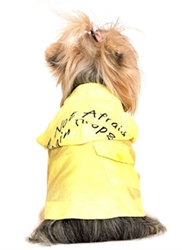 Sonia Raincoat in Yellow, Red or Black wooflink, susan lanci, dog clothes, small dog clothes, urban pup, pooch outfitters, dogo, hip doggie, doggie design, small dog dress, pet clotes, dog boutique. pet boutique, bloomingtails dog boutique, dog raincoat, dog rain coat, pet raincoat, dog shampoo, pet shampoo, dog bathrobe, pet bathrobe, dog carrier, small dog carrier, doggie couture, pet couture, dog football, dog toys, pet toys, dog clothes sale, pet clothes sale, shop local, pet store, dog store, dog chews, pet chews, worthy dog, dog bandana, pet bandana, dog halloween, pet halloween, dog holiday, pet holiday, dog teepee, custom dog clothes, pet pjs, dog pjs, pet pajamas, dog pajamas,dog sweater, pet sweater, dog hat, fabdog, fab dog, dog puffer coat, dog winter jacket, dog col