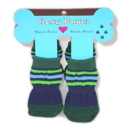 Soxy Paws - Blue & Green Stripe wooflink, susan lanci, dog clothes, small dog clothes, urban pup, pooch outfitters, dogo, hip doggie, doggie design, small dog dress, pet clotes, dog boutique. pet boutique, bloomingtails dog boutique, dog raincoat, dog rain coat, pet raincoat, dog shampoo, pet shampoo, dog bathrobe, pet bathrobe, dog carrier, small dog carrier, doggie couture, pet couture, dog football, dog toys, pet toys, dog clothes sale, pet clothes sale, shop local, pet store, dog store, dog chews, pet chews, worthy dog, dog bandana, pet bandana, dog halloween, pet halloween, dog holiday, pet holiday, dog teepee, custom dog clothes, pet pjs, dog pjs, pet pajamas, dog pajamas,dog sweater, pet sweater, dog hat, fabdog, fab dog, dog puffer coat, dog winter jacket, dog col