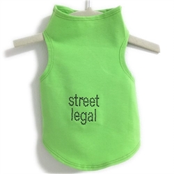 Street Legal Dog Tank in Many Colors  wooflink, susan lanci, dog clothes, small dog clothes, urban pup, pooch outfitters, dogo, hip doggie, doggie design, small dog dress, pet clotes, dog boutique. pet boutique, bloomingtails dog boutique, dog raincoat, dog rain coat, pet raincoat, dog shampoo, pet shampoo, dog bathrobe, pet bathrobe, dog carrier, small dog carrier, doggie couture, pet couture, dog football, dog toys, pet toys, dog clothes sale, pet clothes sale, shop local, pet store, dog store, dog chews, pet chews, worthy dog, dog bandana, pet bandana, dog halloween, pet halloween, dog holiday, pet holiday, dog teepee, custom dog clothes, pet pjs, dog pjs, pet pajamas, dog pajamas,dog sweater, pet sweater, dog hat, fabdog, fab dog, dog puffer coat, dog winter jacket, dog col
