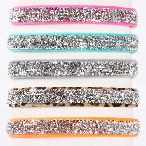 Susan Lanci Crystal Rocks 1/2 inch  Dog Collar in Many Colors 