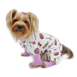 Sweet Candies Fleece Jammies  Roxy & Lulu, wooflink, susan lanci, dog clothes, small dog clothes, urban pup, pooch outfitters, dogo, hip doggie, doggie design, small dog dress, pet clotes, dog boutique. pet boutique, bloomingtails dog boutique, dog raincoat, dog rain coat, pet raincoat, dog shampoo, pet shampoo, dog bathrobe, pet bathrobe, dog carrier, small dog carrier, doggie couture, pet couture, dog football, dog toys, pet toys, dog clothes sale, pet clothes sale, shop local, pet store, dog store, dog chews, pet chews, worthy dog, dog bandana, pet bandana, dog halloween, pet halloween, dog holiday, pet holiday, dog teepee, custom dog clothes, pet pjs, dog pjs, pet pajamas, dog pajamas,dog sweater, pet sweater, dog hat, fabdog, fab dog, dog puffer coat, dog winter ja
