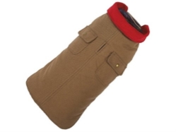 Tan Chester Barn Coat  Roxy & Lulu, wooflink, susan lanci, dog clothes, small dog clothes, urban pup, pooch outfitters, dogo, hip doggie, doggie design, small dog dress, pet clotes, dog boutique. pet boutique, bloomingtails dog boutique, dog raincoat, dog rain coat, pet raincoat, dog shampoo, pet shampoo, dog bathrobe, pet bathrobe, dog carrier, small dog carrier, doggie couture, pet couture, dog football, dog toys, pet toys, dog clothes sale, pet clothes sale, shop local, pet store, dog store, dog chews, pet chews, worthy dog, dog bandana, pet bandana, dog halloween, pet halloween, dog holiday, pet holiday, dog teepee, custom dog clothes, pet pjs, dog pjs, pet pajamas, dog pajamas,dog sweater, pet sweater, dog hat, fabdog, fab dog, dog puffer coat, dog winter ja
