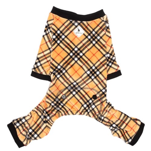 Tan Plaid Fleece Jammies  Roxy & Lulu, wooflink, susan lanci, dog clothes, small dog clothes, urban pup, pooch outfitters, dogo, hip doggie, doggie design, small dog dress, pet clotes, dog boutique. pet boutique, bloomingtails dog boutique, dog raincoat, dog rain coat, pet raincoat, dog shampoo, pet shampoo, dog bathrobe, pet bathrobe, dog carrier, small dog carrier, doggie couture, pet couture, dog football, dog toys, pet toys, dog clothes sale, pet clothes sale, shop local, pet store, dog store, dog chews, pet chews, worthy dog, dog bandana, pet bandana, dog halloween, pet halloween, dog holiday, pet holiday, dog teepee, custom dog clothes, pet pjs, dog pjs, pet pajamas, dog pajamas,dog sweater, pet sweater, dog hat, fabdog, fab dog, dog puffer coat, dog winter ja