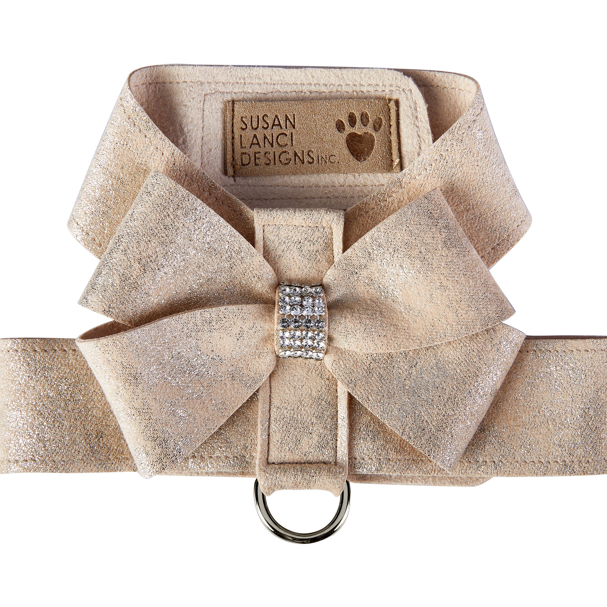  Tinkie Champagne Harness with Champagne Glitzerati Nouveau Bow   Roxy & Lulu, wooflink, susan lanci, dog clothes, small dog clothes, urban pup, pooch outfitters, dogo, hip doggie, doggie design, small dog dress, pet clotes, dog boutique. pet boutique, bloomingtails dog boutique, dog raincoat, dog rain coat, pet raincoat, dog shampoo, pet shampoo, dog bathrobe, pet bathrobe, dog carrier, small dog carrier, doggie couture, pet couture, dog football, dog toys, pet toys, dog clothes sale, pet clothes sale, shop local, pet store, dog store, dog chews, pet chews, worthy dog, dog bandana, pet bandana, dog halloween, pet halloween, dog holiday, pet holiday, dog teepee, custom dog clothes, pet pjs, dog pjs, pet pajamas, dog pajamas,dog sweater, pet sweater, dog hat, fabdog, fab dog, dog puffer coat, dog winter ja
