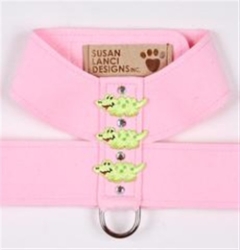 Tinkie Embroidered Alligators in Green  Harness by Susan Lanci in Many Colors  wooflink, susan lanci, dog clothes, small dog clothes, urban pup, pooch outfitters, dogo, hip doggie, doggie design, small dog dress, pet clotes, dog boutique. pet boutique, bloomingtails dog boutique, dog raincoat, dog rain coat, pet raincoat, dog shampoo, pet shampoo, dog bathrobe, pet bathrobe, dog carrier, small dog carrier, doggie couture, pet couture, dog football, dog toys, pet toys, dog clothes sale, pet clothes sale, shop local, pet store, dog store, dog chews, pet chews, worthy dog, dog bandana, pet bandana, dog halloween, pet halloween, dog holiday, pet holiday, dog teepee, custom dog clothes, pet pjs, dog pjs, pet pajamas, dog pajamas,dog sweater, pet sweater, dog hat, fabdog, fab dog, dog puffer coat, dog winter jacket, dog col