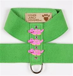 Tinkie Embroidered Alligators in Pink Harness by Susan Lanci in Many Colors  wooflink, susan lanci, dog clothes, small dog clothes, urban pup, pooch outfitters, dogo, hip doggie, doggie design, small dog dress, pet clotes, dog boutique. pet boutique, bloomingtails dog boutique, dog raincoat, dog rain coat, pet raincoat, dog shampoo, pet shampoo, dog bathrobe, pet bathrobe, dog carrier, small dog carrier, doggie couture, pet couture, dog football, dog toys, pet toys, dog clothes sale, pet clothes sale, shop local, pet store, dog store, dog chews, pet chews, worthy dog, dog bandana, pet bandana, dog halloween, pet halloween, dog holiday, pet holiday, dog teepee, custom dog clothes, pet pjs, dog pjs, pet pajamas, dog pajamas,dog sweater, pet sweater, dog hat, fabdog, fab dog, dog puffer coat, dog winter jacket, dog col