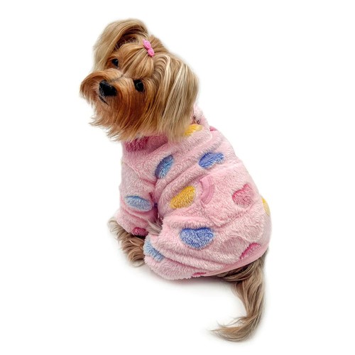 Ultra Plush Hearts Pjs in Pink Roxy & Lulu, wooflink, susan lanci, dog clothes, small dog clothes, urban pup, pooch outfitters, dogo, hip doggie, doggie design, small dog dress, pet clotes, dog boutique. pet boutique, bloomingtails dog boutique, dog raincoat, dog rain coat, pet raincoat, dog shampoo, pet shampoo, dog bathrobe, pet bathrobe, dog carrier, small dog carrier, doggie couture, pet couture, dog football, dog toys, pet toys, dog clothes sale, pet clothes sale, shop local, pet store, dog store, dog chews, pet chews, worthy dog, dog bandana, pet bandana, dog halloween, pet halloween, dog holiday, pet holiday, dog teepee, custom dog clothes, pet pjs, dog pjs, pet pajamas, dog pajamas,dog sweater, pet sweater, dog hat, fabdog, fab dog, dog puffer coat, dog winter ja