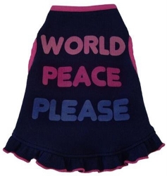 World Peace Please Dog Dress  dog bowls,susan lanci, puppia,wooflink, luxury dog boutique,tonimari,pet clothes, dog clothes, puppy clothes, pet store, dog store, puppy boutique store, dog boutique, pet boutique, puppy boutique, Bloomingtails, dog, small dog clothes, large dog clothes, large dog costumes, small dog costumes, pet stuff, Halloween dog, puppy Halloween, pet Halloween, clothes, dog puppy Halloween, dog sale, pet sale, puppy sale, pet dog tank, pet tank, pet shirt, dog shirt, puppy shirt,puppy tank, I see spot, dog collars, dog leads, pet collar, pet lead,puppy collar, puppy lead, dog toys, pet toys, puppy toy, dog beds, pet beds, puppy bed,  beds,dog mat, pet mat, puppy mat, fab dog pet sweater, dog sweater, dog winter, pet winter,dog raincoat, pet raincoat
