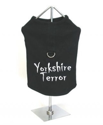 Yorkshire Terror Harness Dog Tank Top wooflink, susan lanci, dog clothes, small dog clothes, urban pup, pooch outfitters, dogo, hip doggie, doggie design, small dog dress, pet clotes, dog boutique. pet boutique, bloomingtails dog boutique, dog raincoat, dog rain coat, pet raincoat, dog shampoo, pet shampoo, dog bathrobe, pet bathrobe, dog carrier, small dog carrier, doggie couture, pet couture, dog football, dog toys, pet toys, dog clothes sale, pet clothes sale, shop local, pet store, dog store, dog chews, pet chews, worthy dog, dog bandana, pet bandana, dog halloween, pet halloween, dog holiday, pet holiday, dog teepee, custom dog clothes, pet pjs, dog pjs, pet pajamas, dog pajamas,dog sweater, pet sweater, dog hat, fabdog, fab dog, dog puffer coat, dog winter jacket, dog col