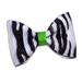 Zebra Designer Dog Bows-Lime - cc-zebraB-LJS