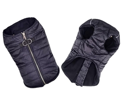 Zip Up Dog Puffer Vest - Black Roxy & Lulu, wooflink, susan lanci, dog clothes, small dog clothes, urban pup, pooch outfitters, dogo, hip doggie, doggie design, small dog dress, pet clotes, dog boutique. pet boutique, bloomingtails dog boutique, dog raincoat, dog rain coat, pet raincoat, dog shampoo, pet shampoo, dog bathrobe, pet bathrobe, dog carrier, small dog carrier, doggie couture, pet couture, dog football, dog toys, pet toys, dog clothes sale, pet clothes sale, shop local, pet store, dog store, dog chews, pet chews, worthy dog, dog bandana, pet bandana, dog halloween, pet halloween, dog holiday, pet holiday, dog teepee, custom dog clothes, pet pjs, dog pjs, pet pajamas, dog pajamas,dog sweater, pet sweater, dog hat, fabdog, fab dog, dog puffer coat, dog winter ja