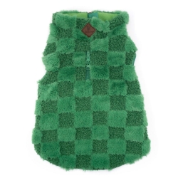 Green Fur Check 1/4 Zip Pullover Roxy & Lulu, wooflink, susan lanci, dog clothes, small dog clothes, urban pup, pooch outfitters, dogo, hip doggie, doggie design, small dog dress, pet clotes, dog boutique. pet boutique, bloomingtails dog boutique, dog raincoat, dog rain coat, pet raincoat, dog shampoo, pet shampoo, dog bathrobe, pet bathrobe, dog carrier, small dog carrier, doggie couture, pet couture, dog football, dog toys, pet toys, dog clothes sale, pet clothes sale, shop local, pet store, dog store, dog chews, pet chews, worthy dog, dog bandana, pet bandana, dog halloween, pet halloween, dog holiday, pet holiday, dog teepee, custom dog clothes, pet pjs, dog pjs, pet pajamas, dog pajamas,dog sweater, pet sweater, dog hat, fabdog, fab dog, dog puffer coat, dog winter ja