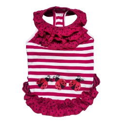 Ladybug Kisses Ruffle Dress wooflink, susan lanci, dog clothes, small dog clothes, urban pup, pooch outfitters, dogo, hip doggie, doggie design, small dog dress, pet clotes, dog boutique. pet boutique, bloomingtails dog boutique, dog raincoat, dog rain coat, pet raincoat, dog shampoo, pet shampoo, dog bathrobe, pet bathrobe, dog carrier, small dog carrier, doggie couture, pet couture, dog football, dog toys, pet toys, dog clothes sale, pet clothes sale, shop local, pet store, dog store, dog chews, pet chews, worthy dog, dog bandana, pet bandana, dog halloween, pet halloween, dog holiday, pet holiday, dog teepee, custom dog clothes, pet pjs, dog pjs, pet pajamas, dog pajamas,dog sweater, pet sweater, dog hat, fabdog, fab dog, dog puffer coat, dog winter jacket, dog col