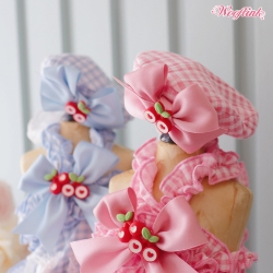 Cutie Honey Beret dog beret, pet beret, pet hat, dog hat, wooflink, cutie honey beret, gingham, gingham hat, gingham dog, gingham pet, pet trendy, pet accessories, dog new, dog trendy, sale, pet sale, dog sale, small dog hat